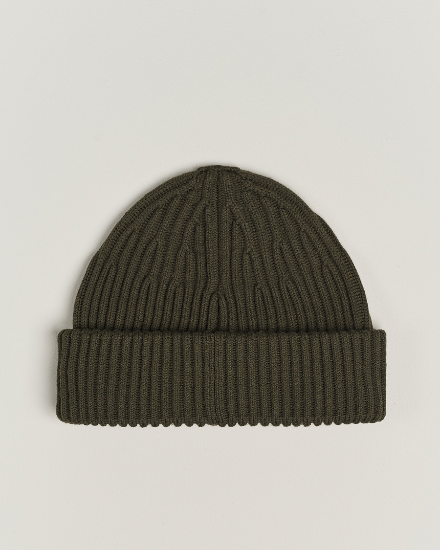 Herren | Stone Island Full Rib Wool Beanie Olive | Stone Island | Full Rib Wool Beanie Olive