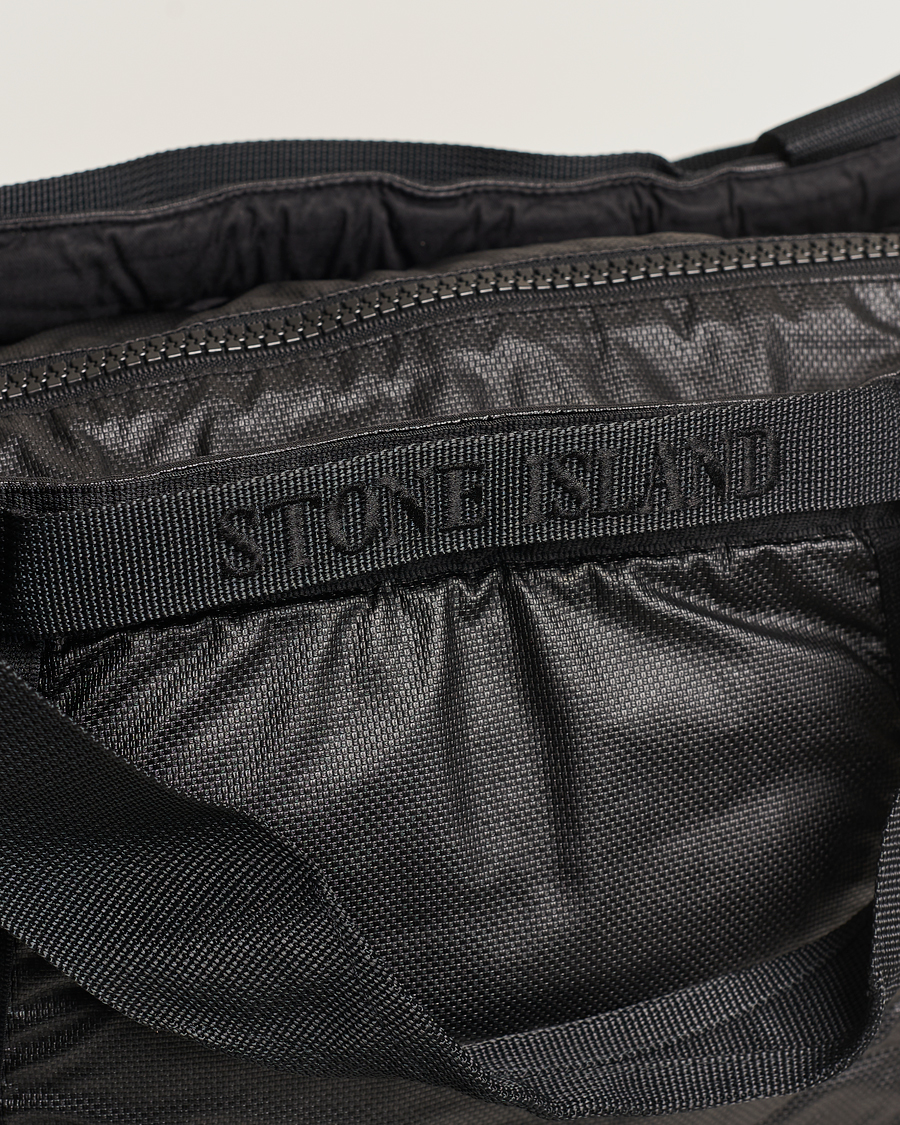 Herren | Stone Island Garment Dyed Mussola Gommata Canvas Big Tote Black | Stone Island | Garment Dyed Mussola Gommata Canvas Big Tote Black