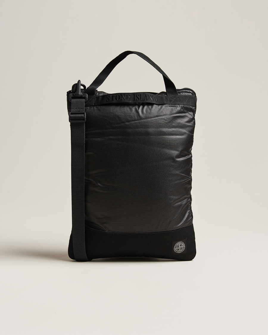 Herren | Stone Island Garment Dyed Mussola Gommata Canvas Tote Black | Stone Island | Garment Dyed Mussola Gommata Canvas Tote Black