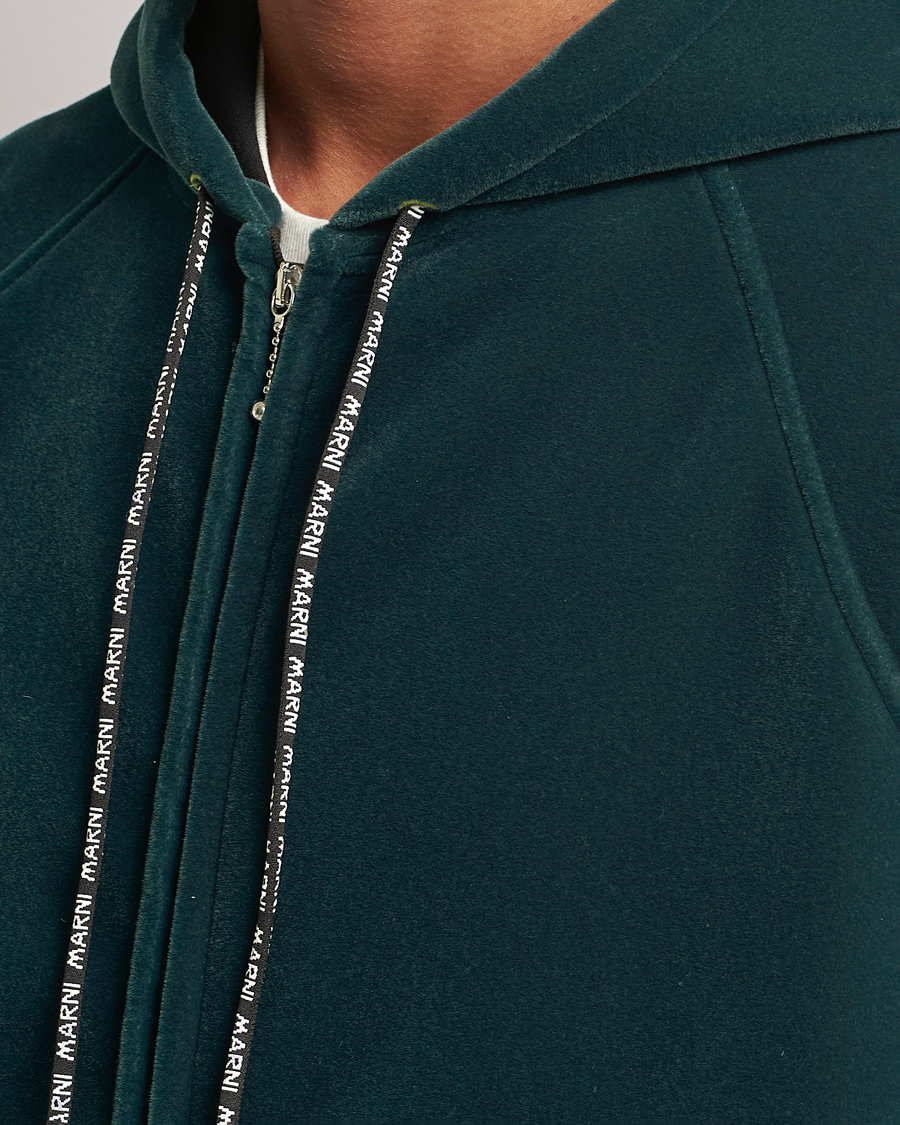 Herren | Pullover | Marni | Sponge Flock Full Zip Hoodie Spherical Green