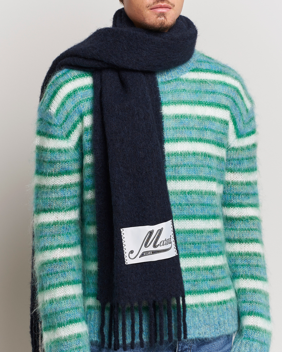 Herren |  | Marni | Brushed Alpaca Scarf Blublack