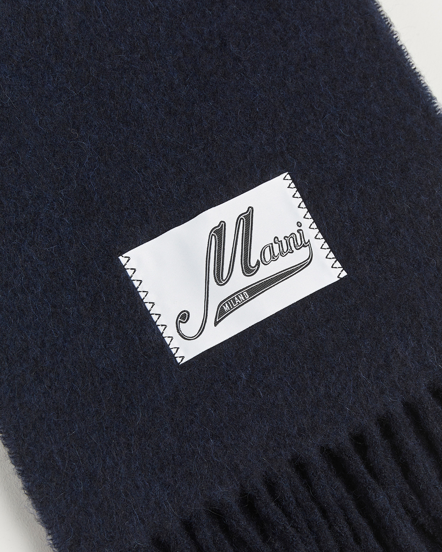 Herren | Marni Brushed Alpaca Scarf Blublack | Marni | Brushed Alpaca Scarf Blublack
