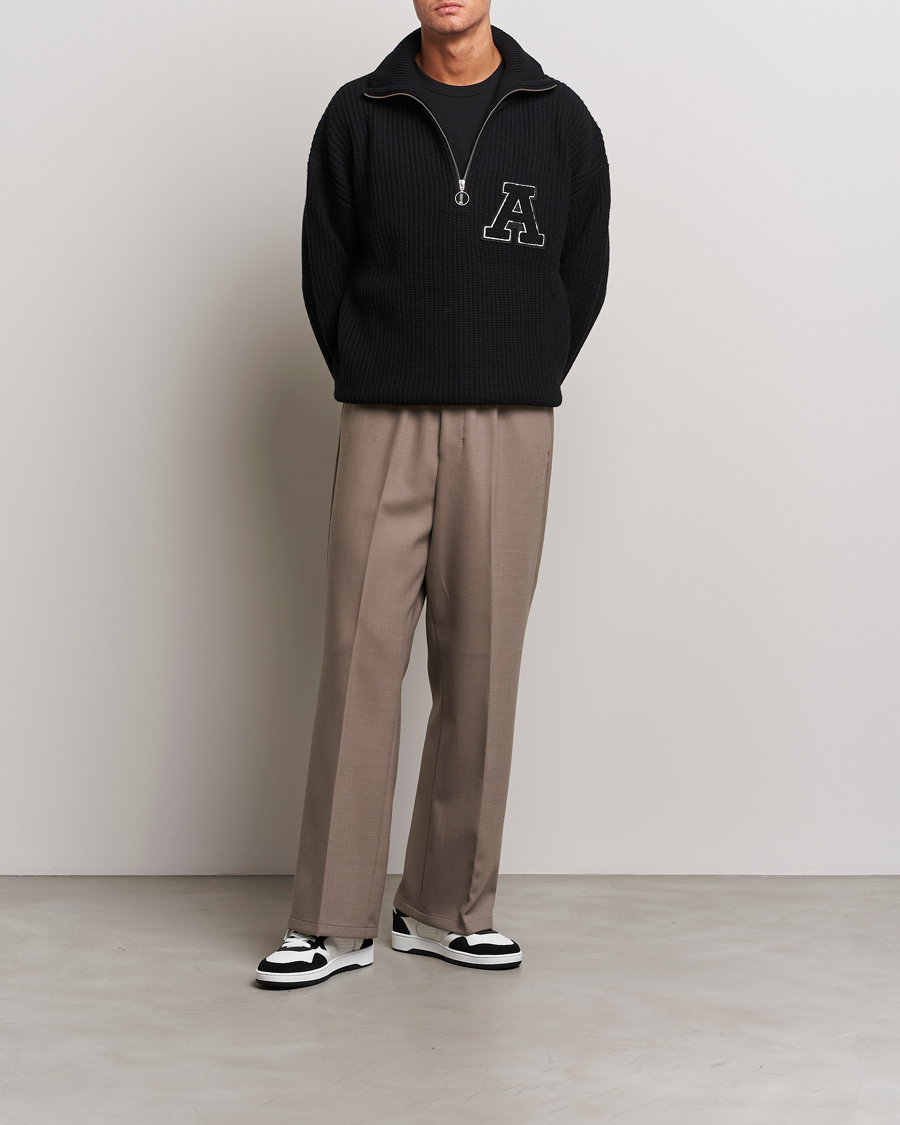 Herren | Pullover | Axel Arigato | Team Knitted Half Zip Black