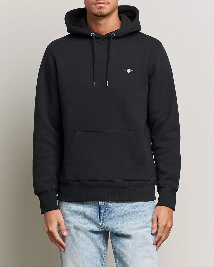 Herren | GANT | GANT | Original Shield Logo Hoodie Black