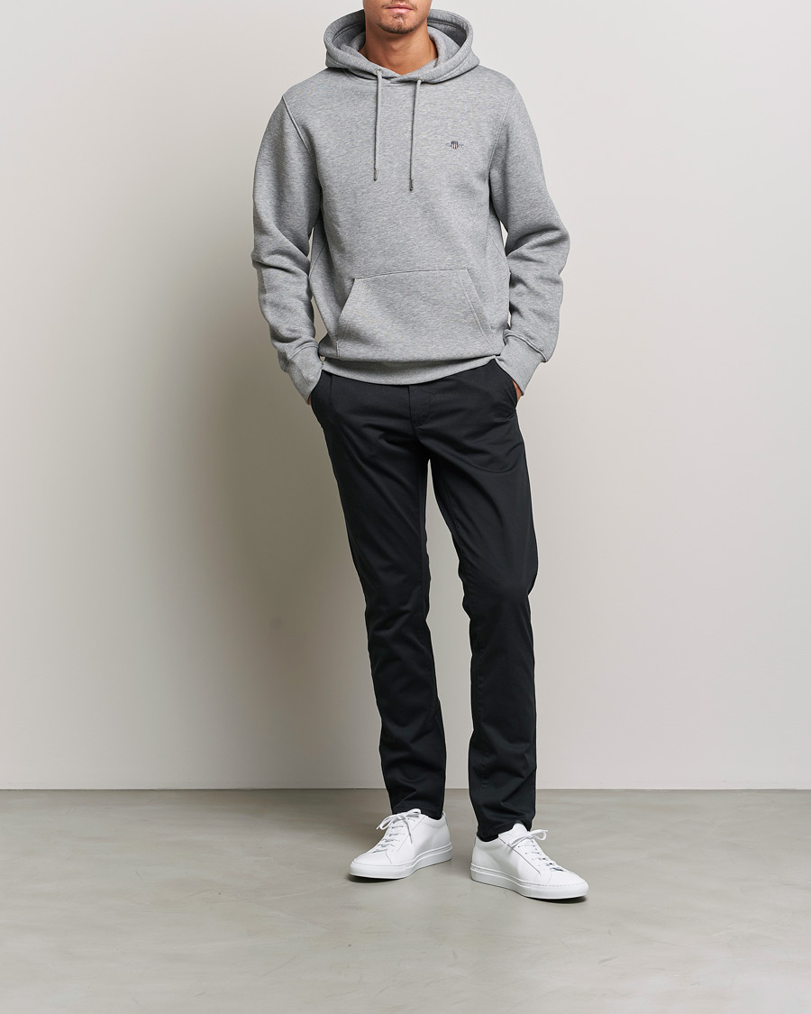 Herren | Pullover | GANT | Original Shield Logo Hoodie Grey Melange