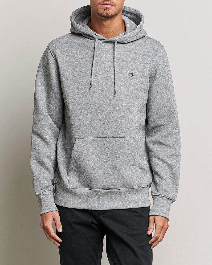 Men |  | GANT | Original Shield Logo Hoodie Grey Melange