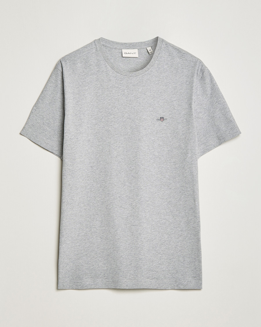 Herren | T-Shirts | Gant | The Original Solid T-Shirt Grey Melange
