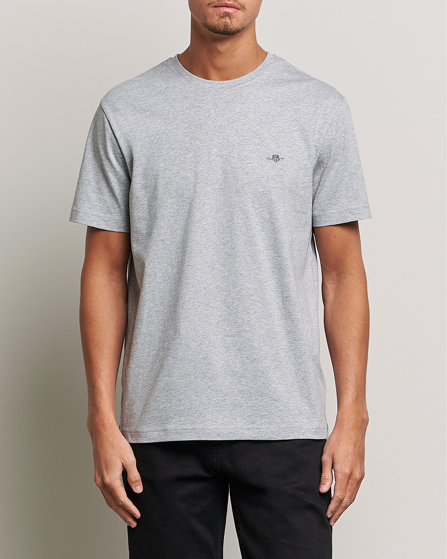 Herren | T-Shirts | Gant | The Original Solid T-Shirt Grey Melange