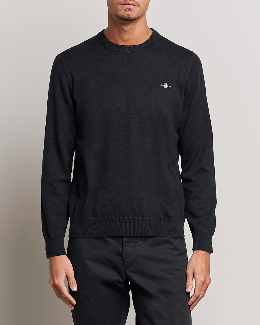 Herren | Rundausschnitt | GANT | Classic Cotton Crew Neck Black