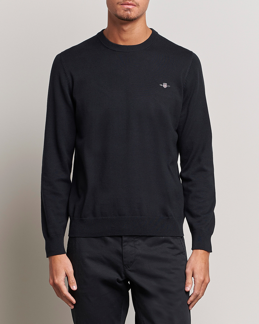 Herren | Pullover | Gant | Classic Cotton Crew Neck Black