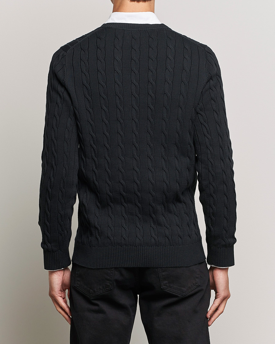 Herren | Pullover | GANT | Cotton Cable Crew Neck Pullover Black