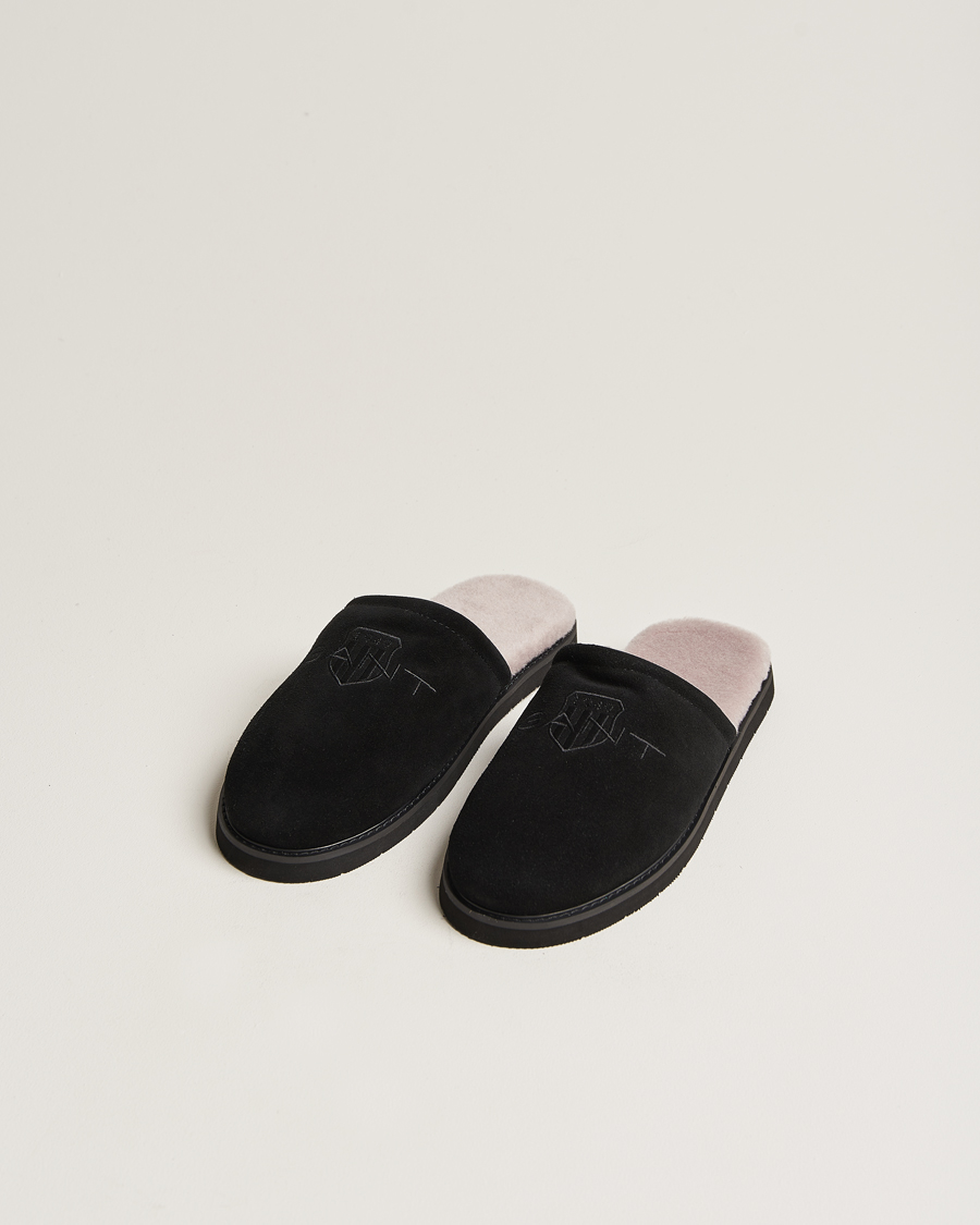 Herren | GANT Tamaware Suede Slippers Black | Gant | Tamaware Suede Slippers Black