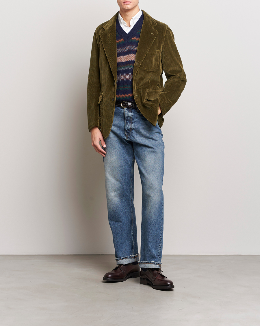 Herren | Sakkos | Drake's | MKI Games Corduroy Blazer Green