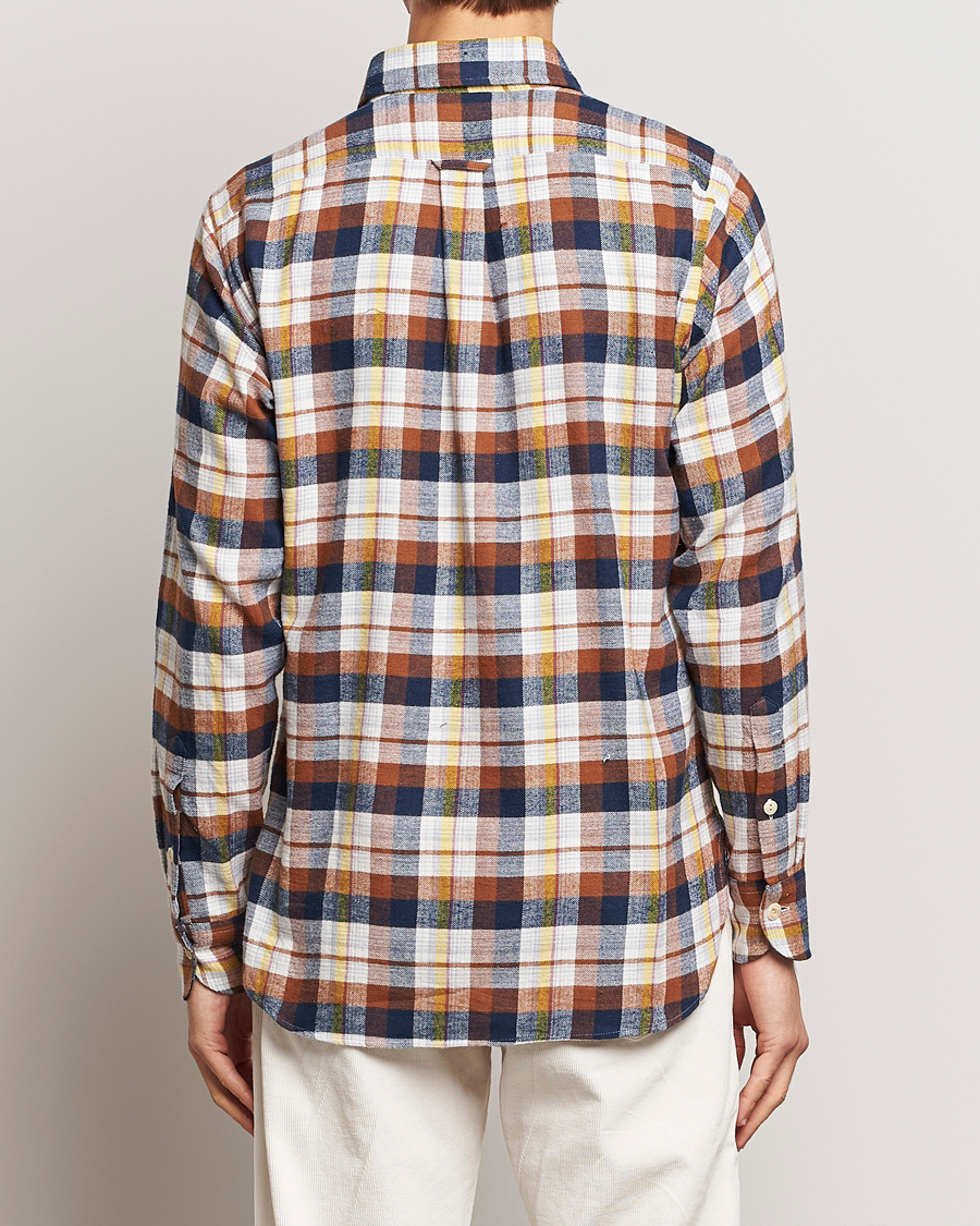 Herren | Hemden | Drake's | Brushed Madras Checked Work Shirt Brown