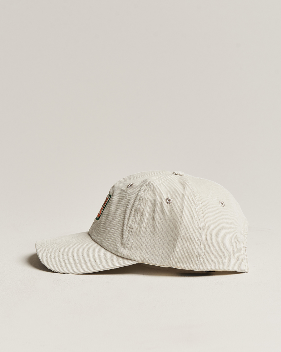 Herren | Drake's Square Font Cord Baseball Cap Silver Grey | Drake's | Square Font Cord Baseball Cap Silver Grey