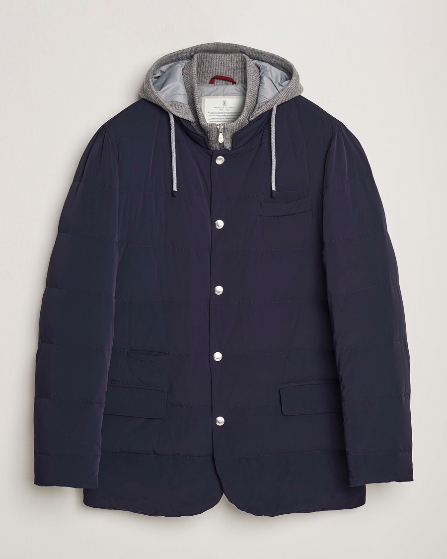 Herren | Jacken | Brunello Cucinelli | Nylon Down Blazer Jacket Navy