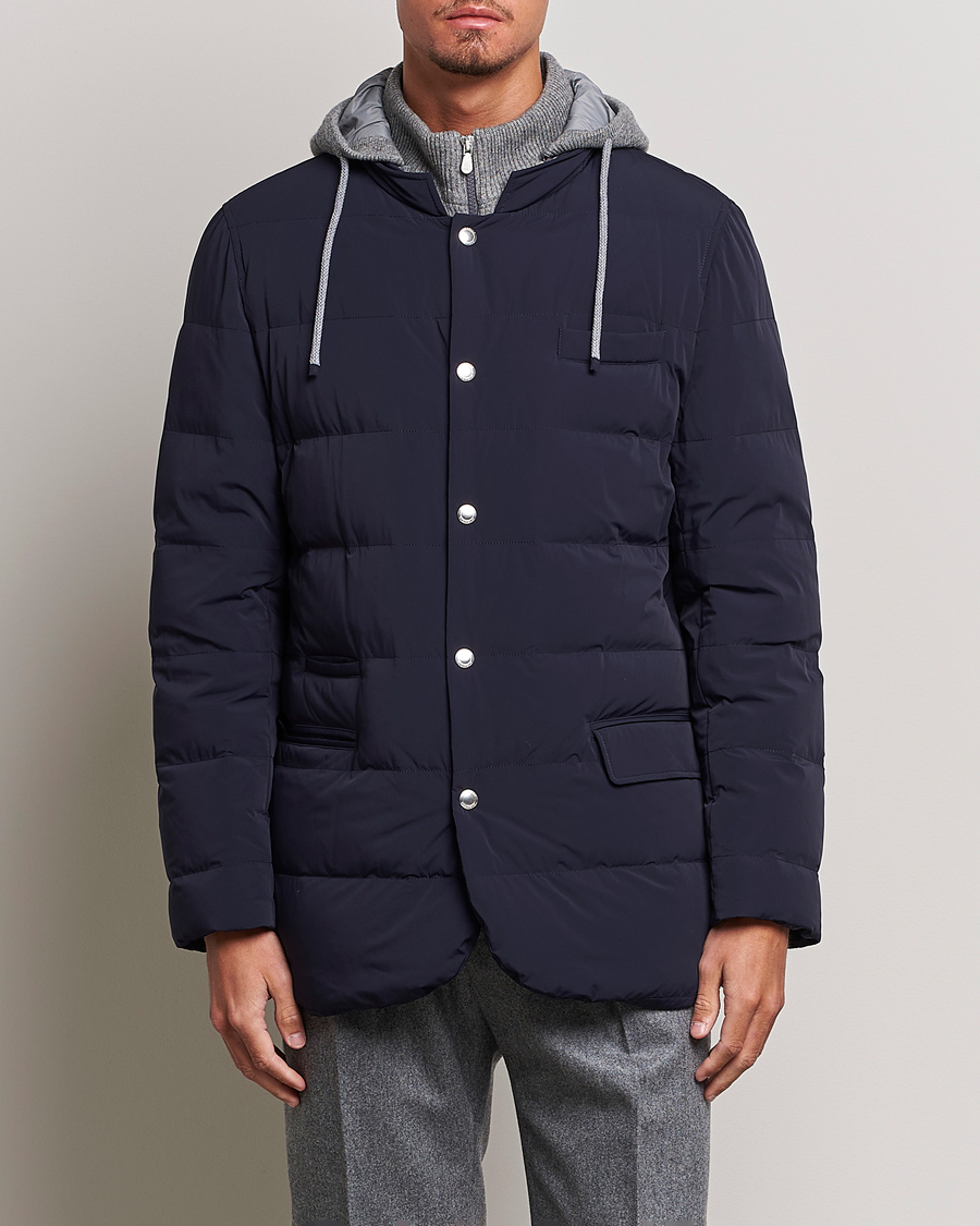 Herren | Brunello Cucinelli | Brunello Cucinelli | Nylon Down Blazer Jacket Navy
