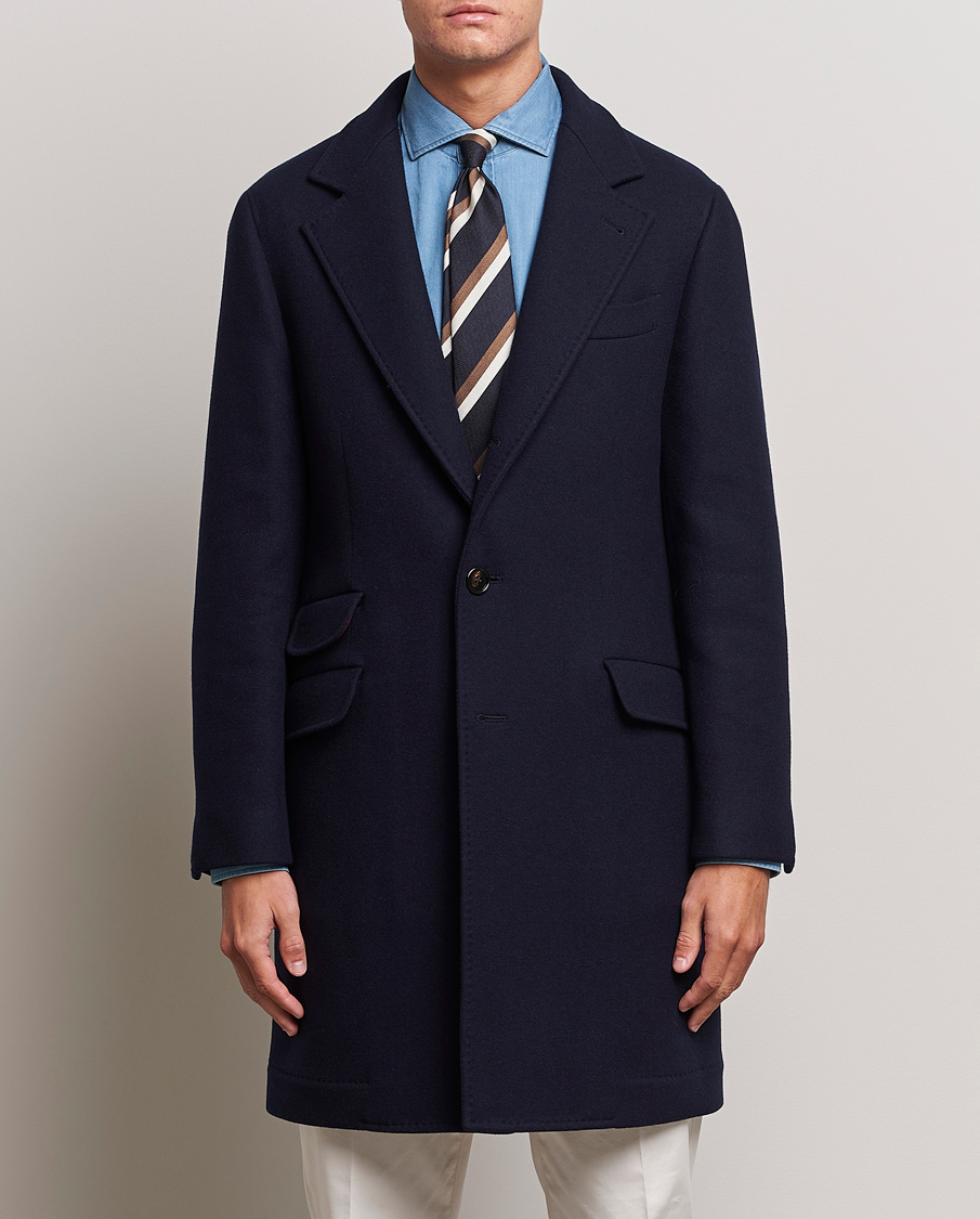 Herren | Brunello Cucinelli | Brunello Cucinelli | Wool/Cashmere Single Breasted Coat Navy
