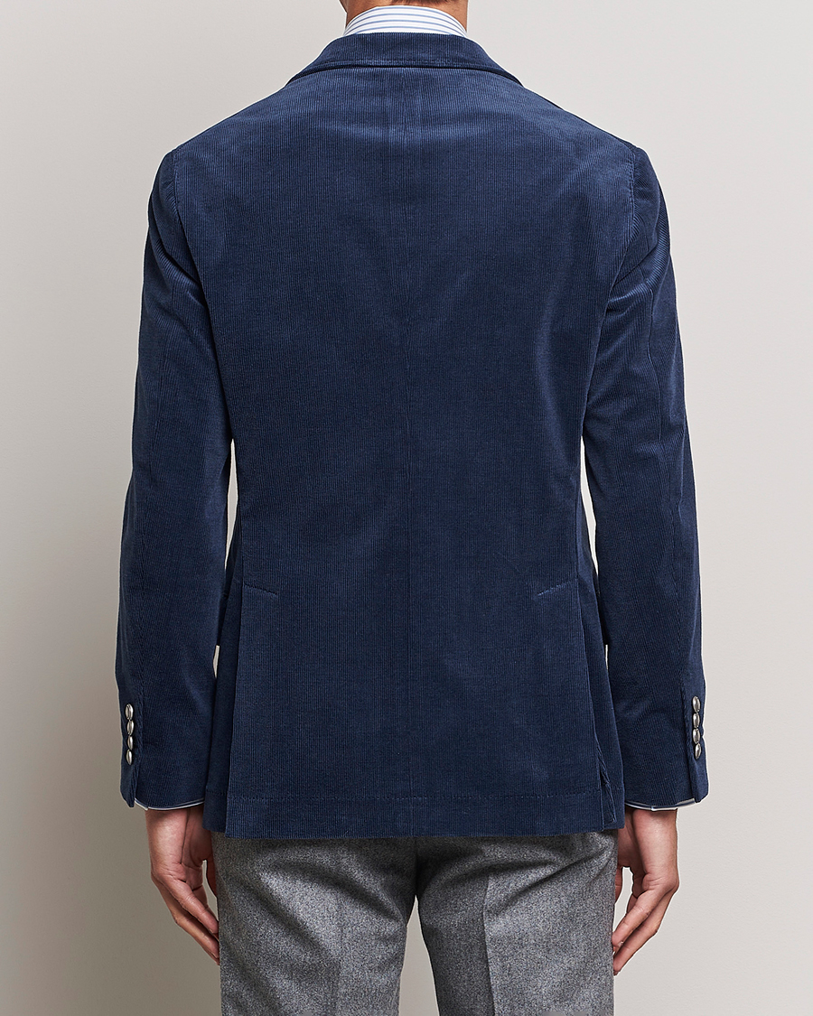 Herren | Sakkos | Brunello Cucinelli | Double Breasted Corduroy Blazer Royal Blue