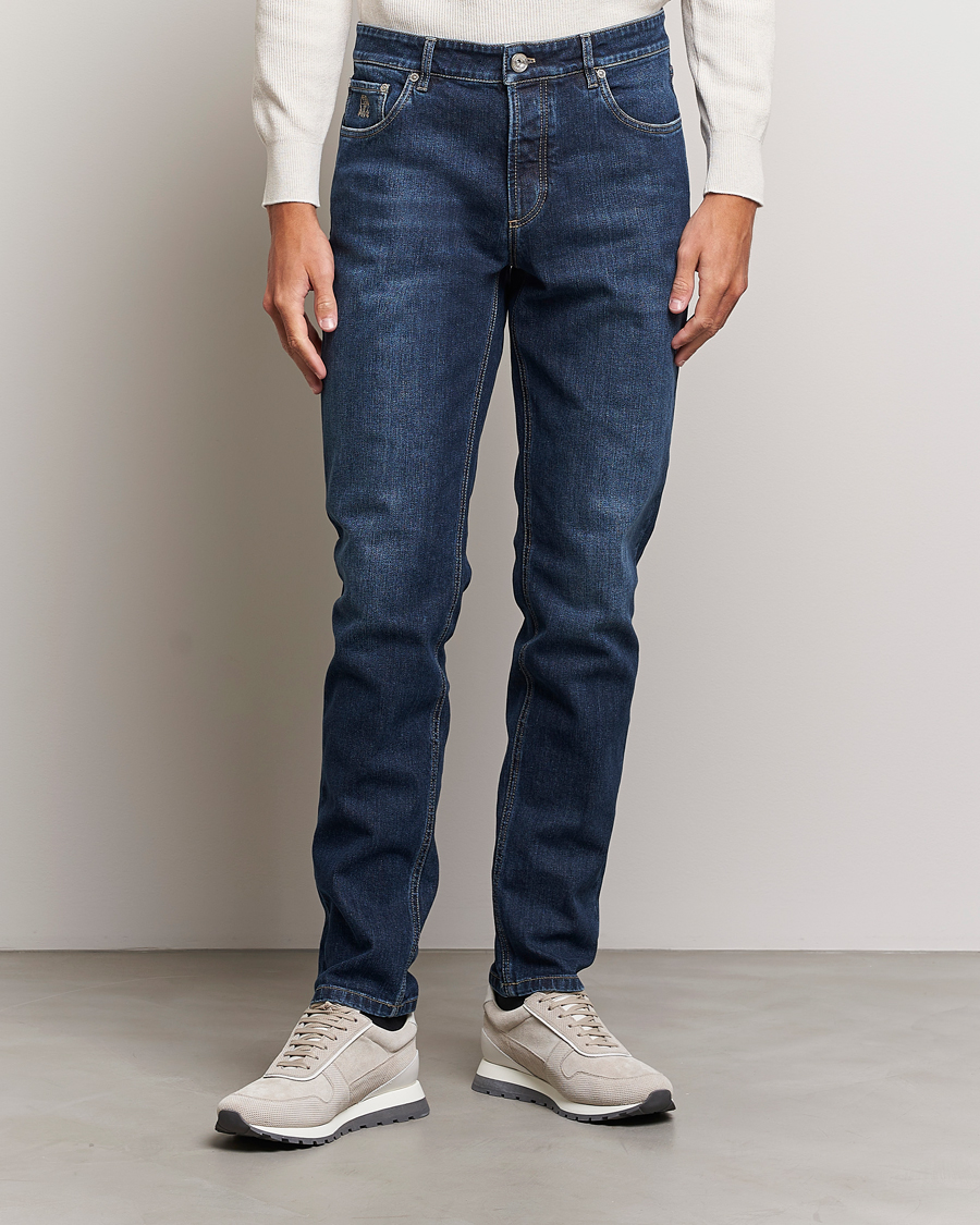Herren |  | Brunello Cucinelli | Slim Fit Jeans Dark Blue Wash