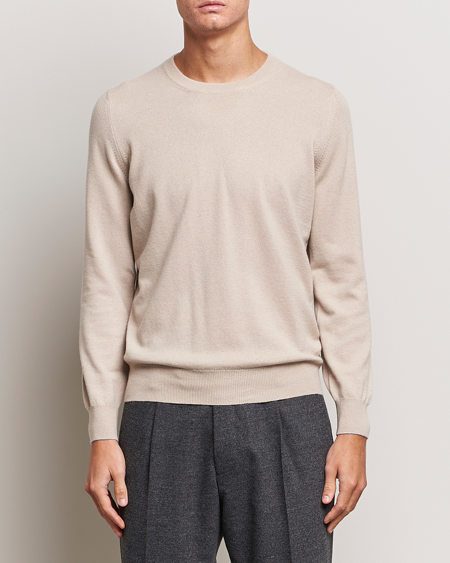 Herren | Quiet Luxury | Brunello Cucinelli | 2 Ply Cashmere Pullover Beige