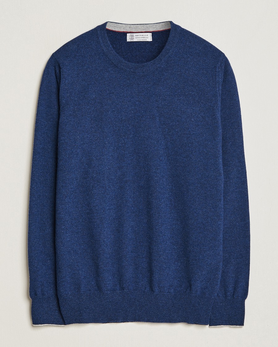 Herren | Pullover | Brunello Cucinelli | 2 Ply Cashmere Pullover Dark Blue