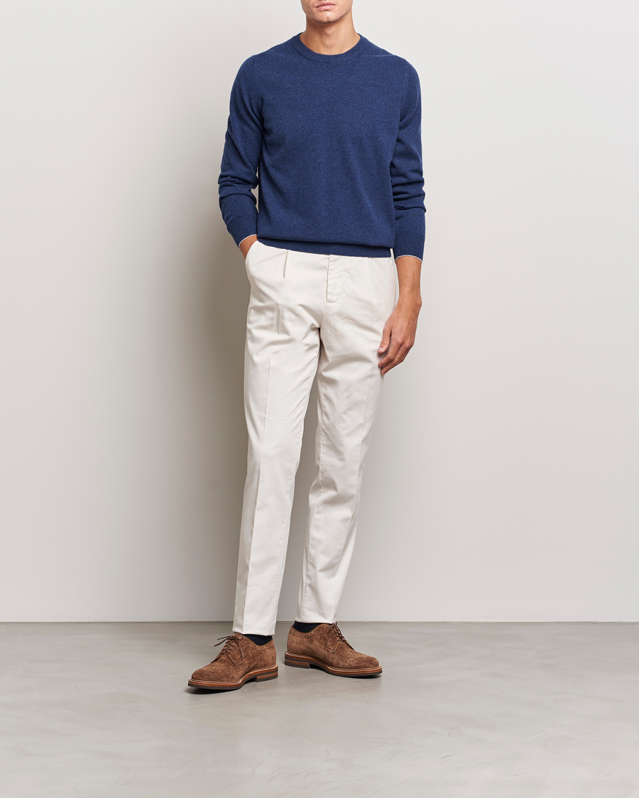 Herren | Pullover | Brunello Cucinelli | 2 Ply Cashmere Pullover Dark Blue