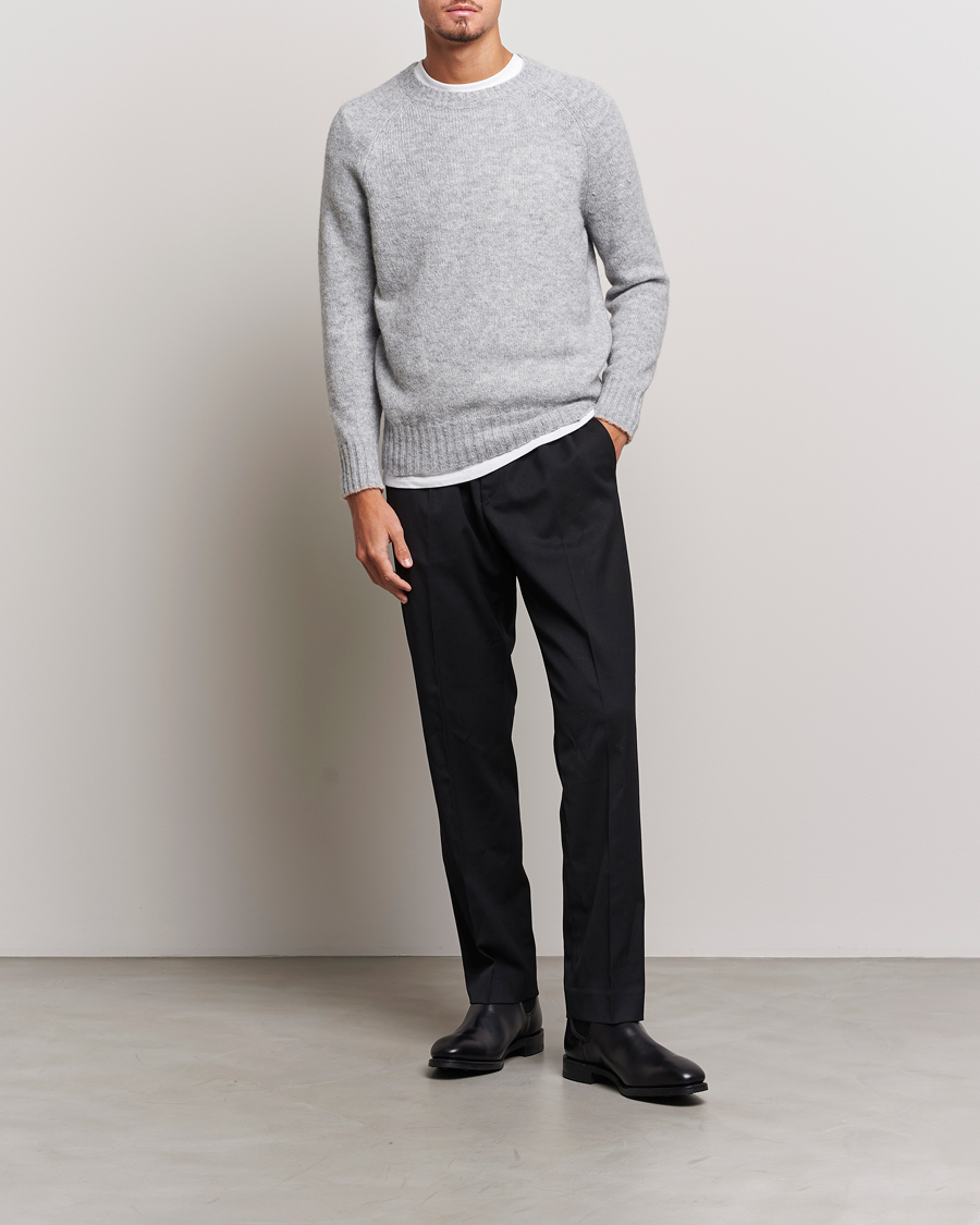 Herren | Pullover | Brunello Cucinelli | Fluffy Crew Neck Sweater Light Grey