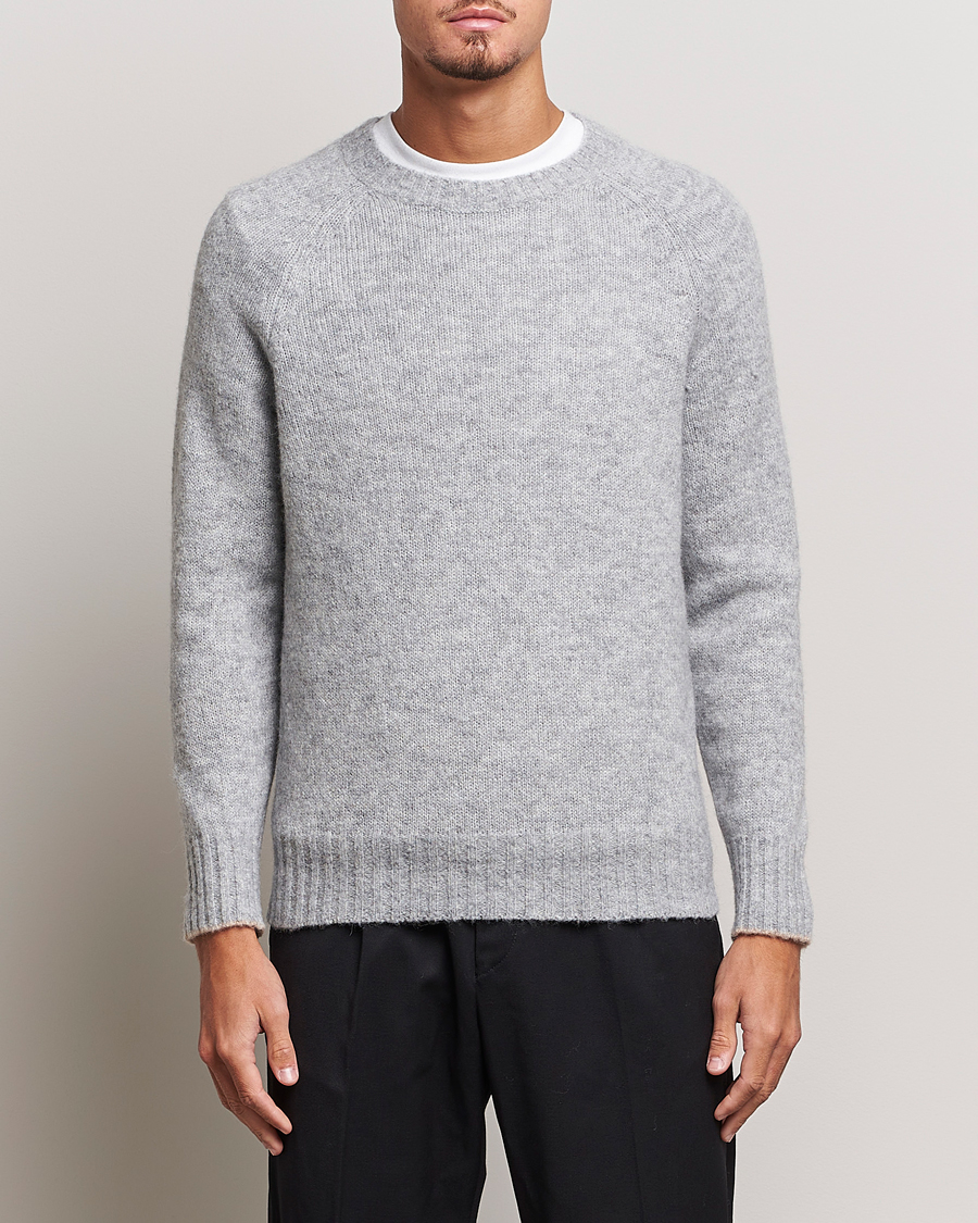 Herren | Pullover | Brunello Cucinelli | Fluffy Crew Neck Sweater Light Grey