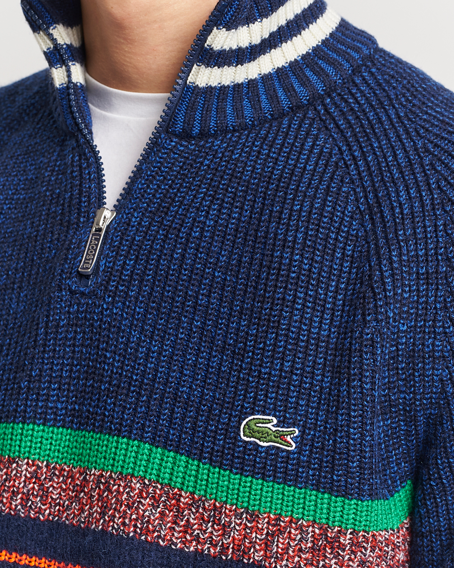 Herren | Pullover | Lacoste | Colorblocked Knitted Half Zip Navy Blue