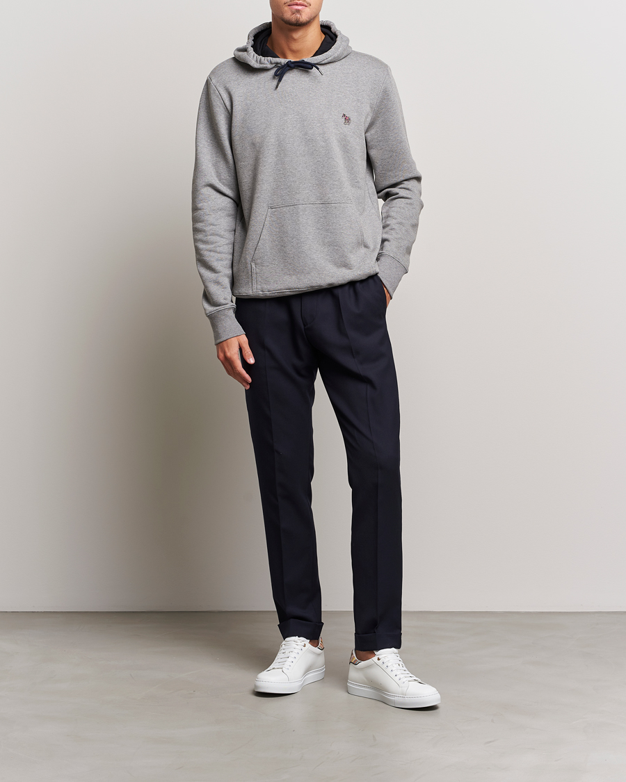 Herren | Pullover | PS Paul Smith | Zebra Organic Cotton Hoodie Grey Melange
