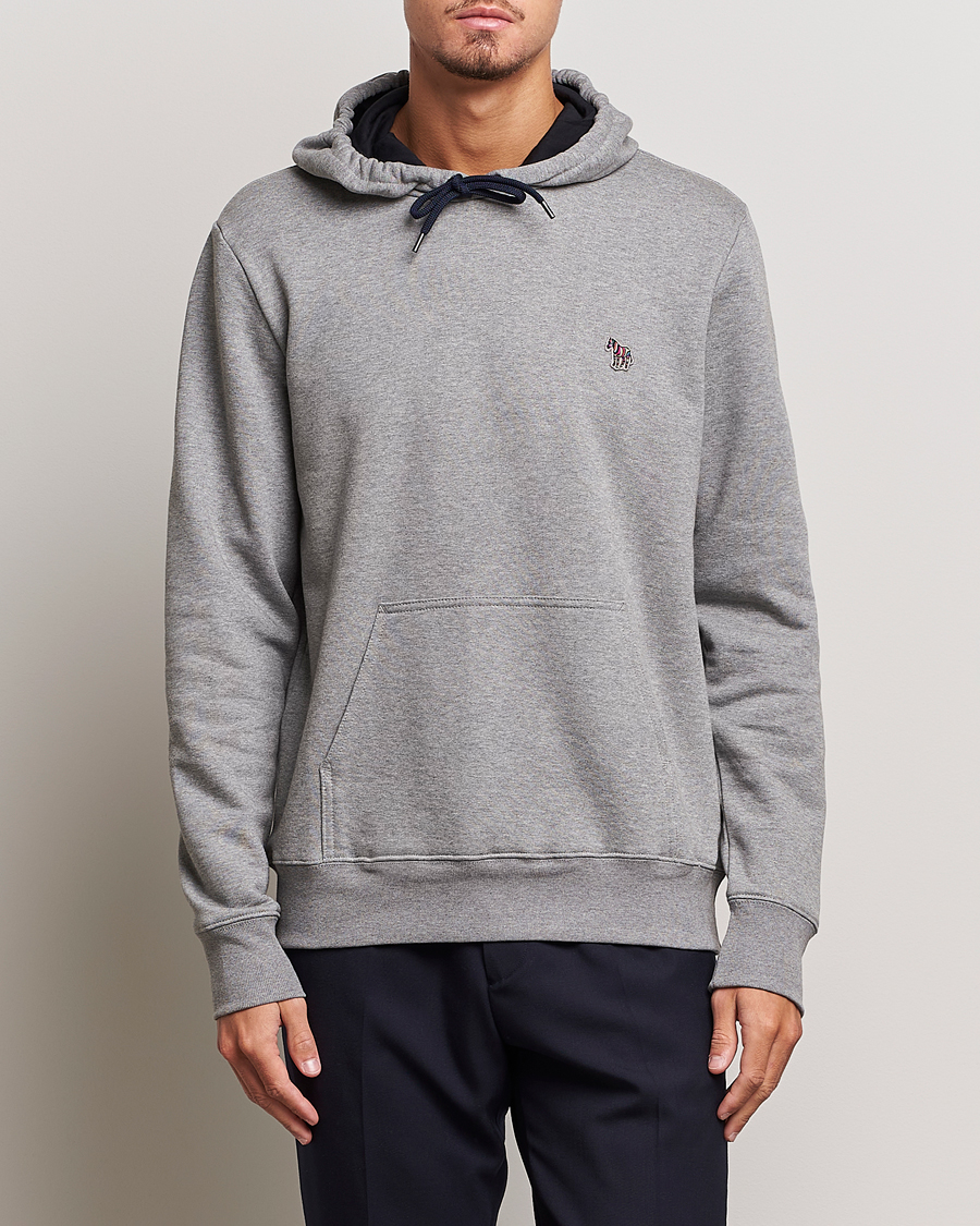 Herren | Pullover | PS Paul Smith | Zebra Organic Cotton Hoodie Grey Melange