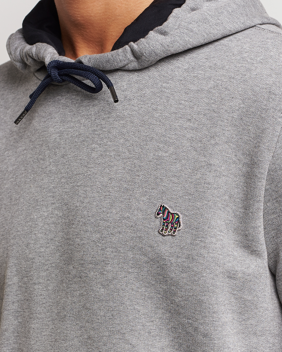 Herren | Pullover | PS Paul Smith | Zebra Organic Cotton Hoodie Grey Melange
