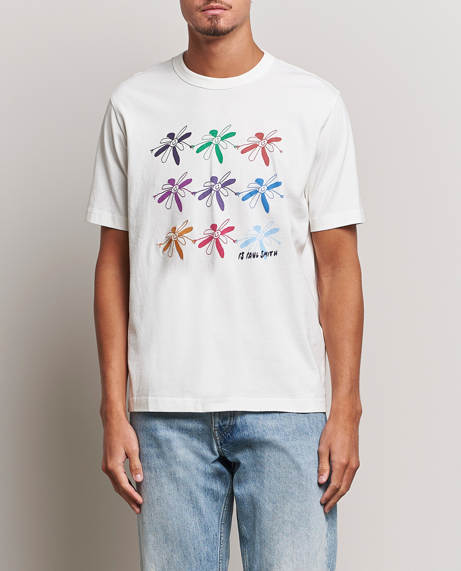 Herren |  | PS Paul Smith | Flower Grid Crew Neck T-Shirt White