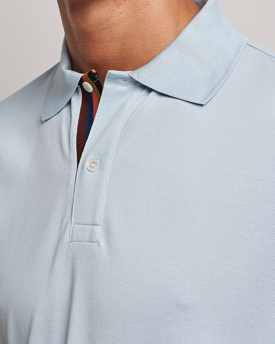 Herren | Poloshirt | Paul Smith | Placket Stripe Polo Light Blue