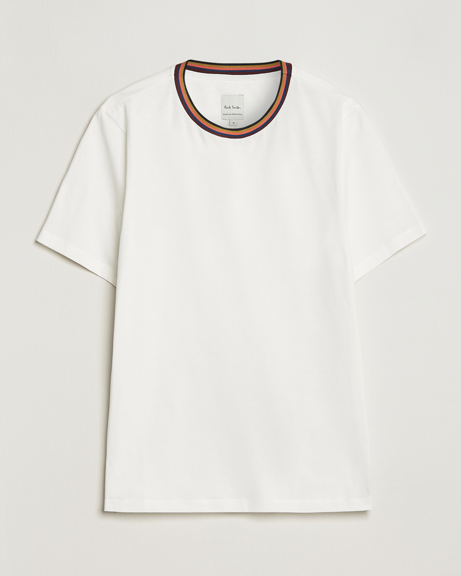 Herren | T-Shirts | Paul Smith | Stripe Rib Crew Neck T-Shirt White