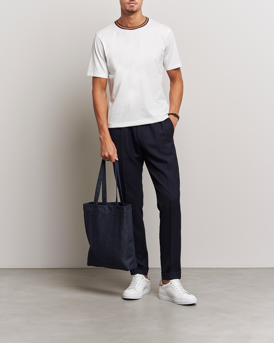 Herren | T-Shirts | Paul Smith | Stripe Rib Crew Neck T-Shirt White