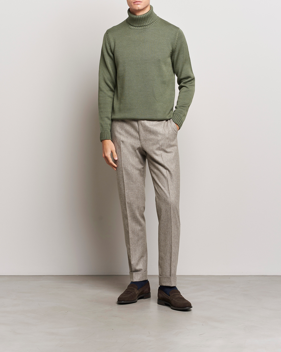 Herren | Pullover | Zanone | Virgin Merino Wool Rollneck Olive