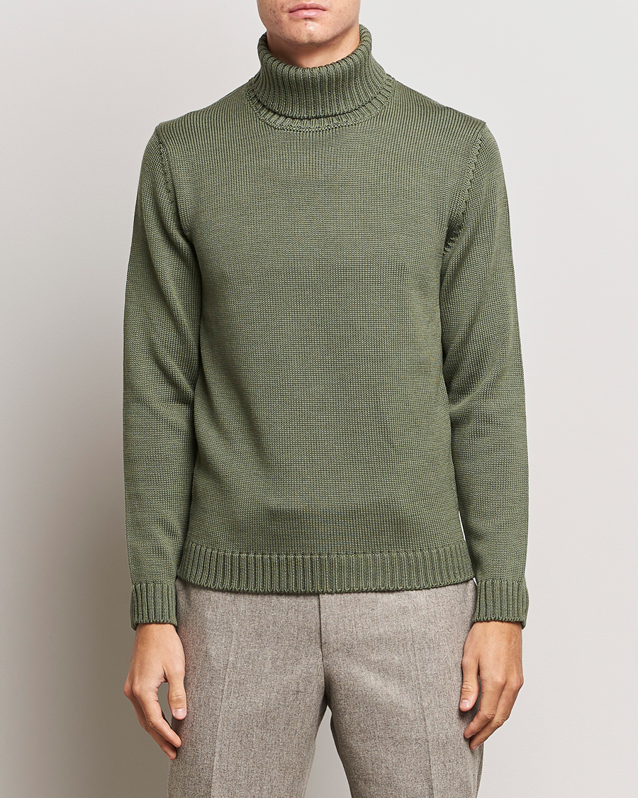 Herren |  | Zanone | Virgin Merino Wool Rollneck Olive