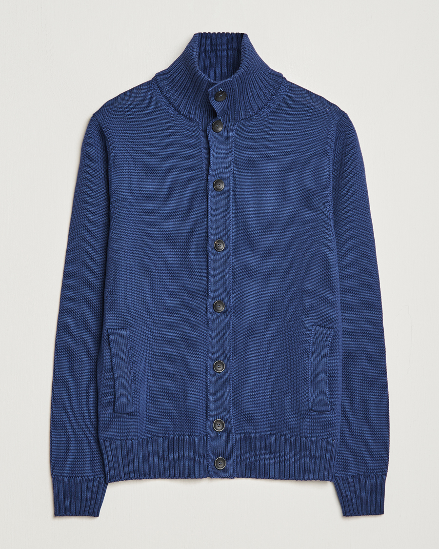 Herren | Pullover | Zanone | Virgin Merino Wool Chioto Cardigan Royal Blue