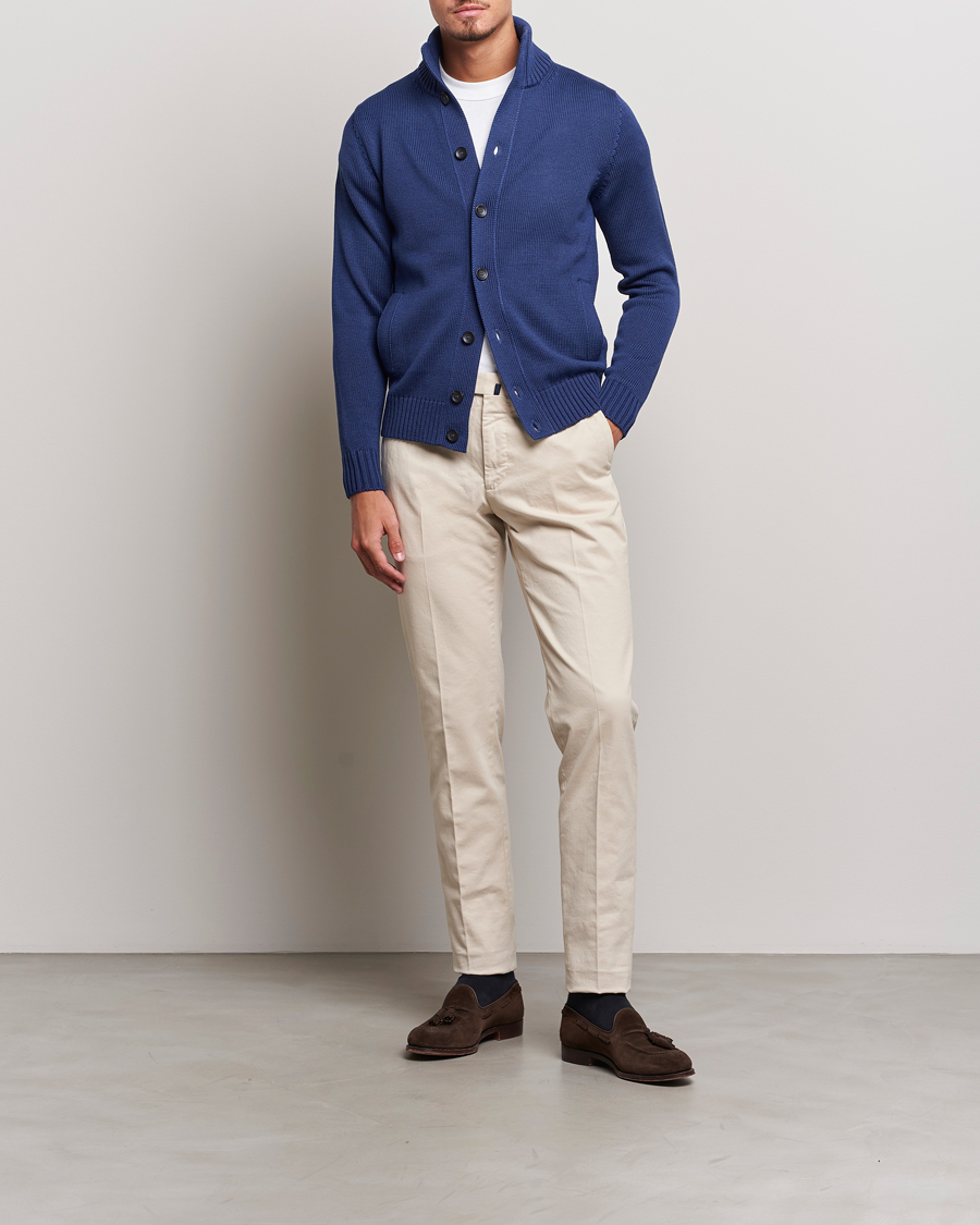 Herren | Pullover | Zanone | Virgin Merino Wool Chioto Cardigan Royal Blue
