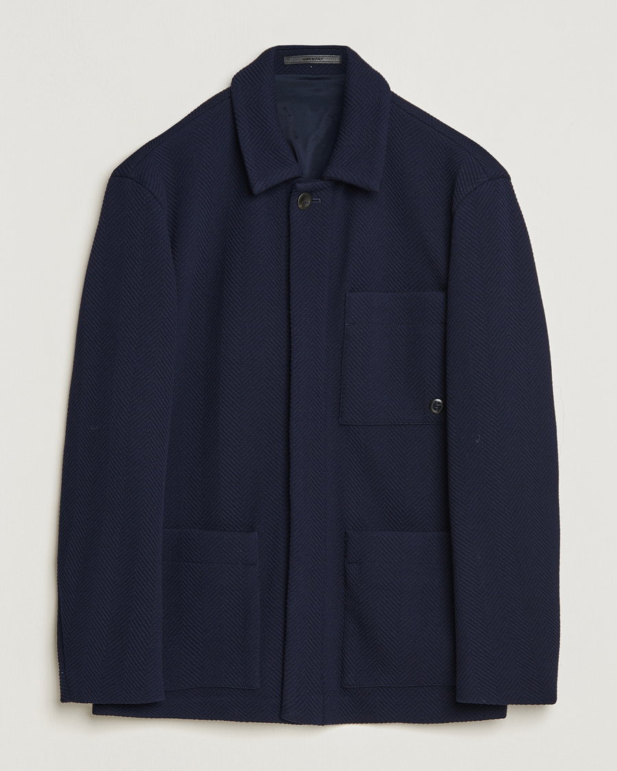 Herren | Jacken | Giorgio Armani | Heavy Jersey Chore Jacket Navy