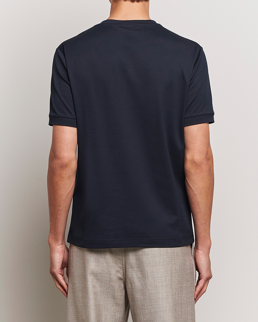 Herren | T-Shirts | Giorgio Armani | Embroidered Signature T-Shirt Navy