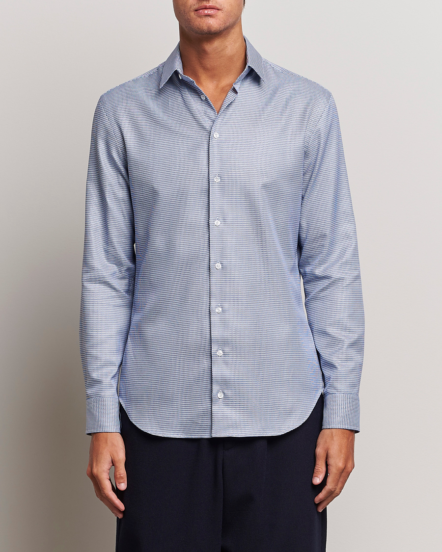 Herren |  | Giorgio Armani | Micro Structure Dress Shirt Light Blue