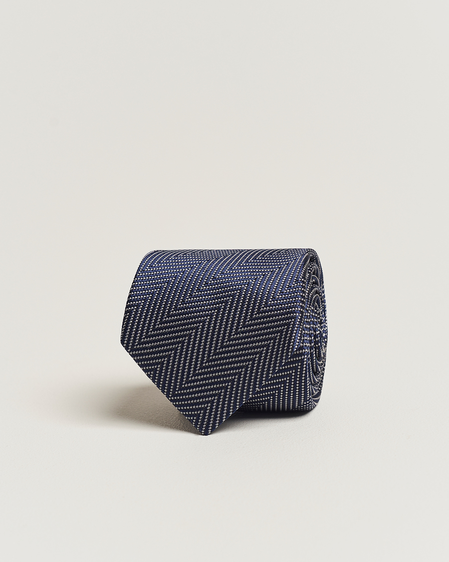Herren | Giorgio Armani | Giorgio Armani | Chevron Silk Tie Navy