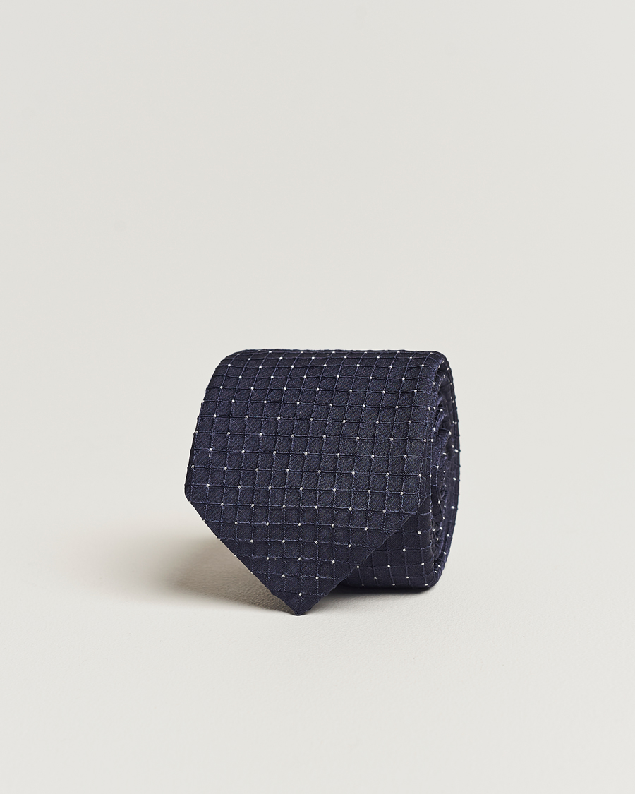 Herren | Krawatten | Giorgio Armani | Jacquard Dot Silk Tie Navy