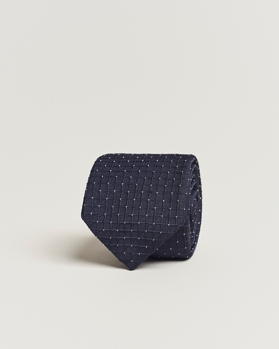 Herren | Giorgio Armani Jacquard Dot Silk Tie Navy | Giorgio Armani | Jacquard Dot Silk Tie Navy