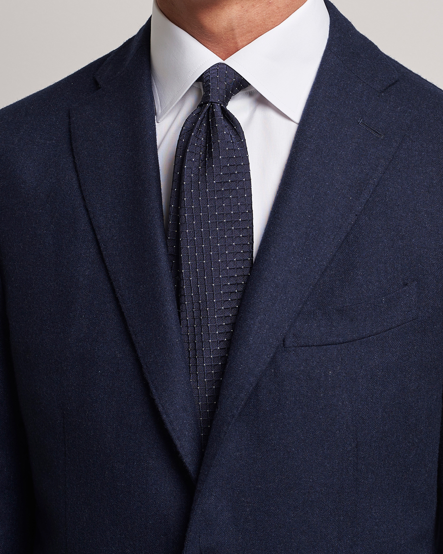 Herren |  | Giorgio Armani | Jacquard Dot Silk Tie Navy