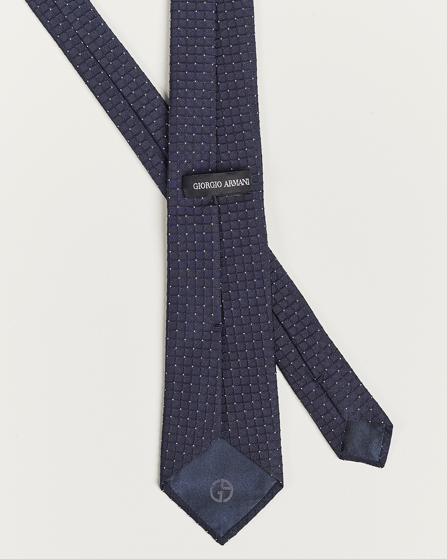 Herren | Giorgio Armani Jacquard Dot Silk Tie Navy | Giorgio Armani | Jacquard Dot Silk Tie Navy