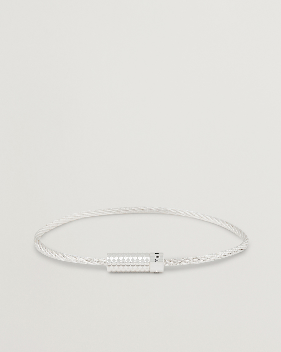 Herren | LE GRAMME Pyramid Guilloche Cable Bracelet Sterling Silver 9g | LE GRAMME | Pyramid Guilloche Cable Bracelet Sterling Silver 9g